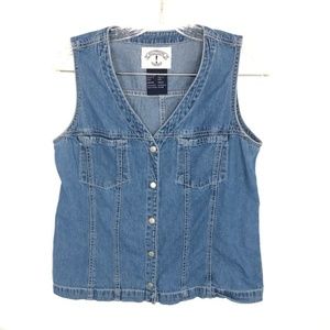 2 for $10 🛍️ Chambray Sleeveless Snap Front Top M